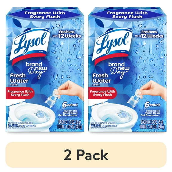 (2 pack) Lysol Click Gel Automatic Toilet Bowl Cleaner, Ocean Fresh Scent, 6 Count