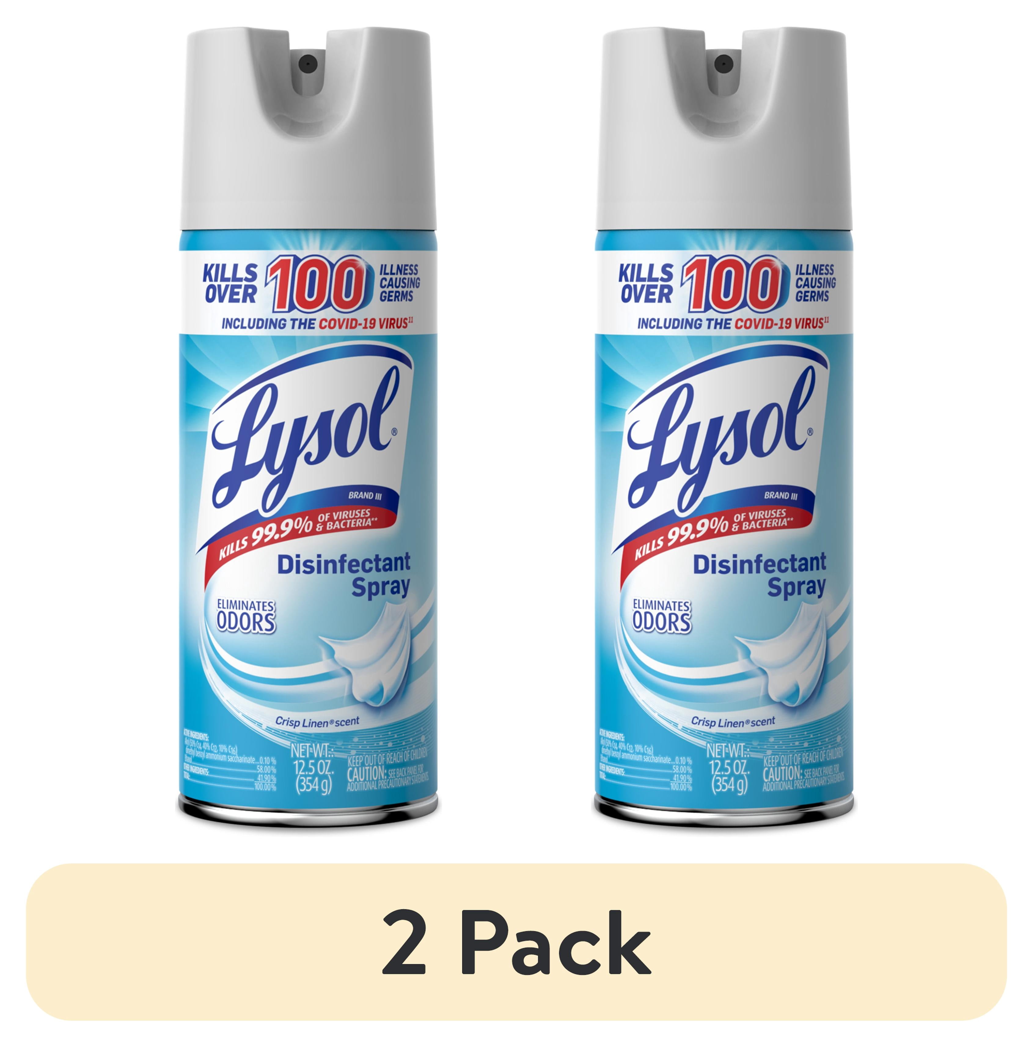 (2 pack) Lysol Disinfectant Spray, Sanitizing and Antibacterial Bathroom Spray, Deodorizer, Crisp Linen, 12.5 oz