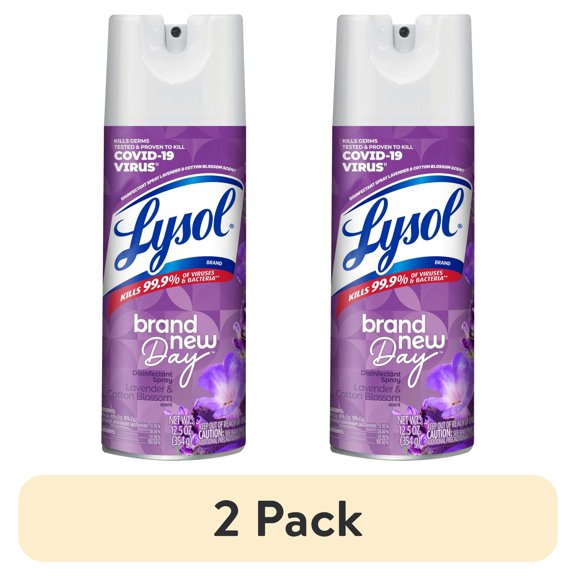 (2 pack) Lysol Disinfectant Spray, Sanitizing and Antibacterial Spray, Lavender & Cotton Blossom, 12.5 oz