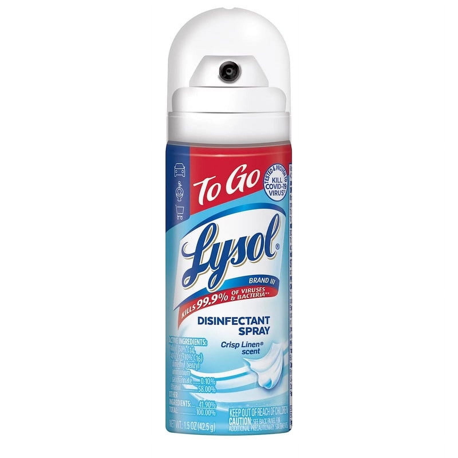 Lysol To Go Clean Kills Spray, Travel Size, Antibacterial