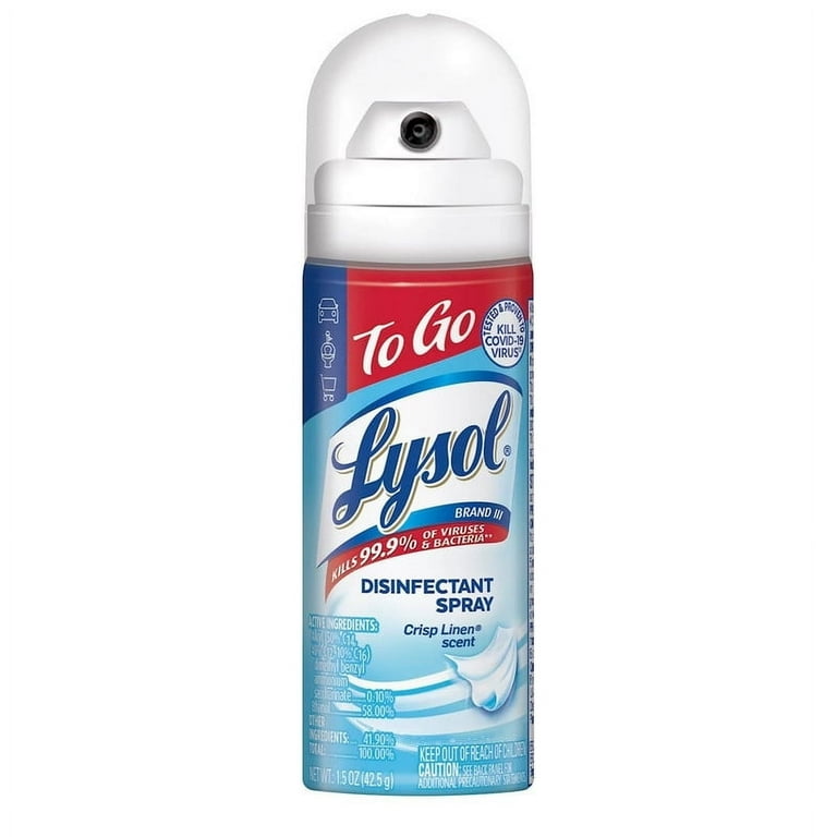 2 pack) Lysol To Go Travel Size Disinfectant Spray, Crisp Linen