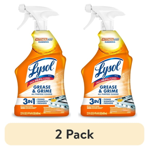 (2 pack) LYSOL Kitchen Pro Antibacterial Cleaner - Trigger 9/22 fl oz.