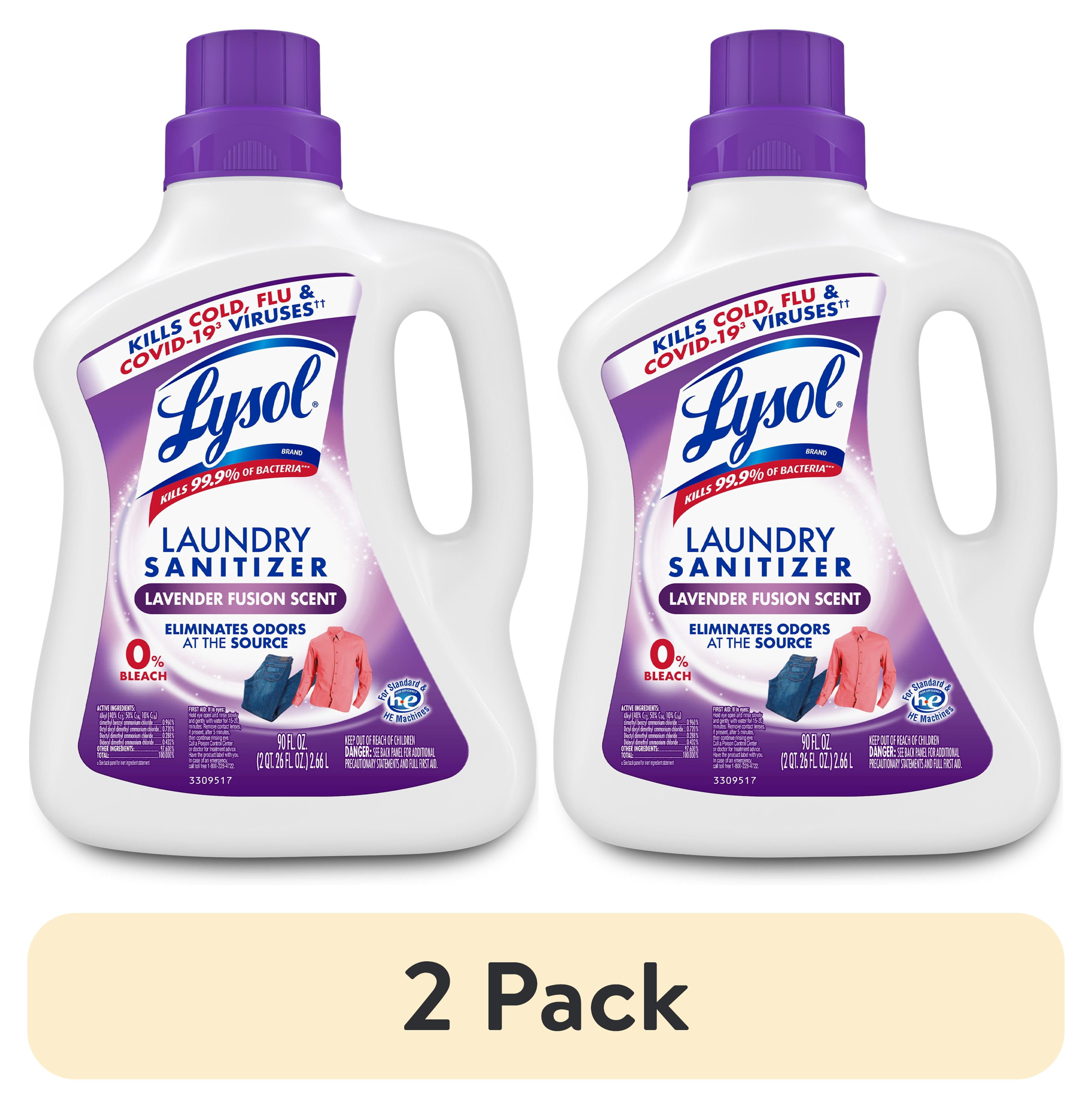 (2 pack) Lysol® Laundry Sanitizer Additive, Eliminates Odor Causing Bacteria, Lavender Fusion, 90 fl oz