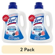 2 pack Lysol Laundry Sanitizer Additive, Laundry Detergent Additive, 0% Bleach, Crisp Linen Scent, 90 oz