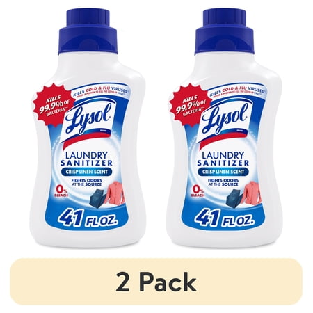 (2 pack) Lysol Laundry Sanitizer Additive Sanitizing Liquids for Clothes, Crisp Linen, 41 fl oz
