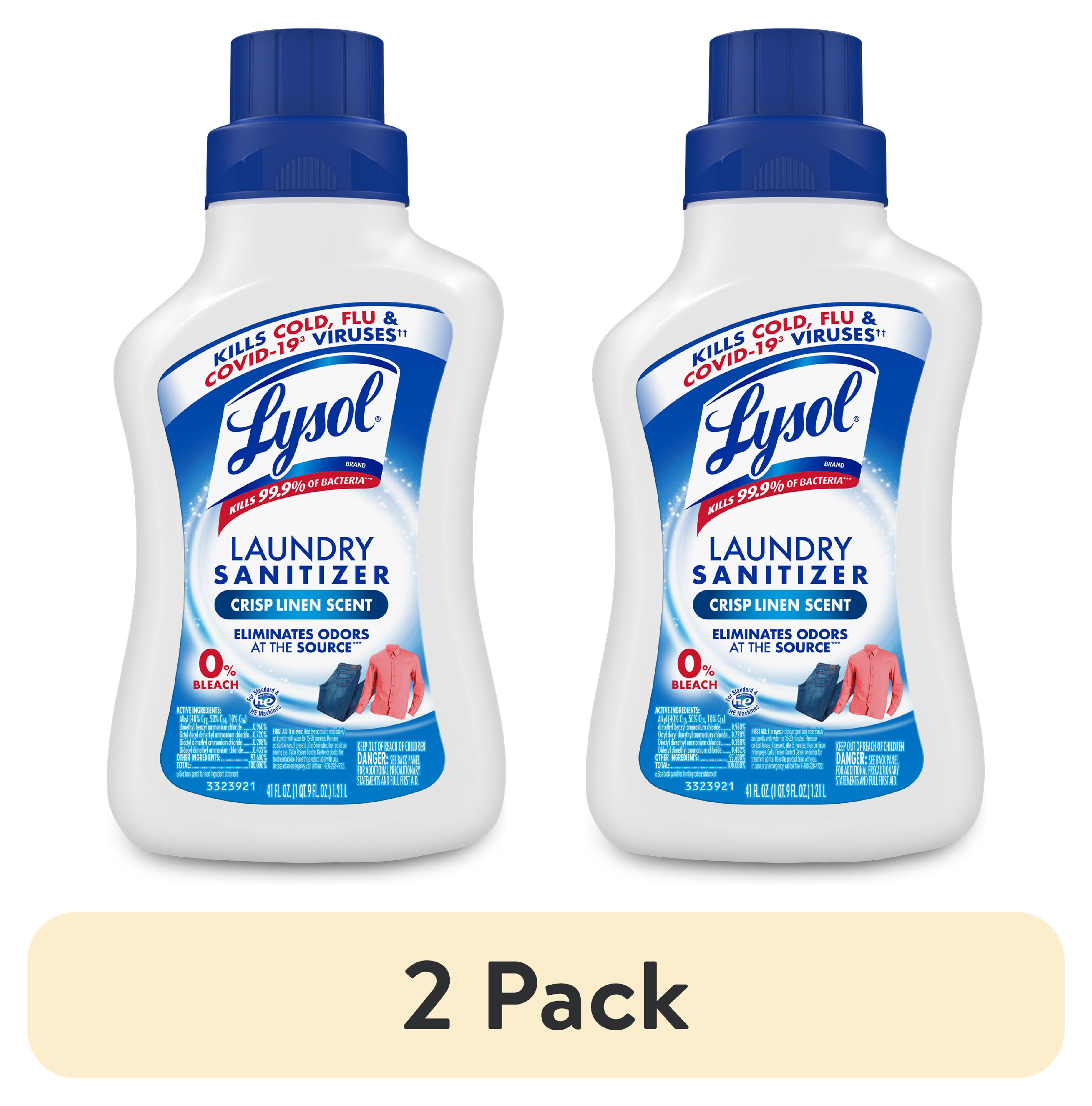(2 pack) Lysol Laundry Sanitizer Additive Sanitizing Liquids for Clothes, Crisp Linen, 41 fl oz