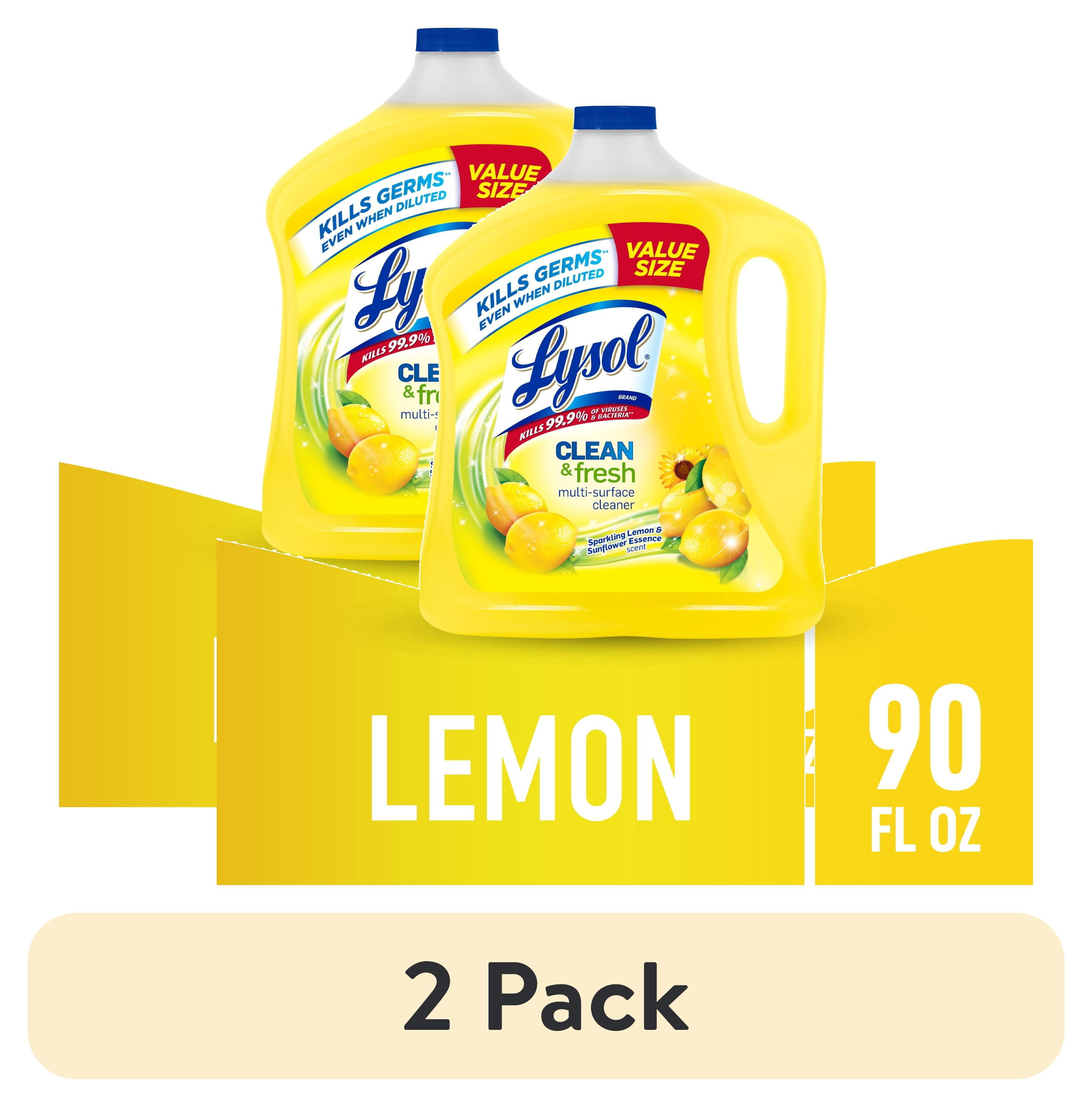 (2 pack) Lysol All Purpose Cleaner, Multi-Surface Disinfectant Floor Cleaner for Mopping Solution, for Bathroom & Kitchen, Lemon & Sunflower, 90 fl oz