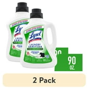 (2 pack) Lysol Tough Odor Eliminator Laundry Sanitizer Additive, , 0% Bleach, Eliminates Odor Causing Bacteria, 90 oz