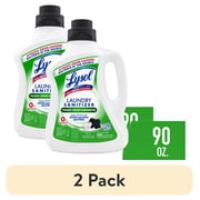 2 pack Lysol Tough Odor Eliminator Laundry Sanitizer Additive, Sanitizing Liquid for Gym Clothes and Activewear, 90 oz