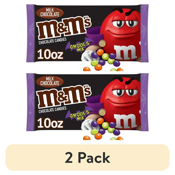 (2 pack) M&M'S Ghoul's Mix Milk Chocolate Halloween Candy Bag - 10oz