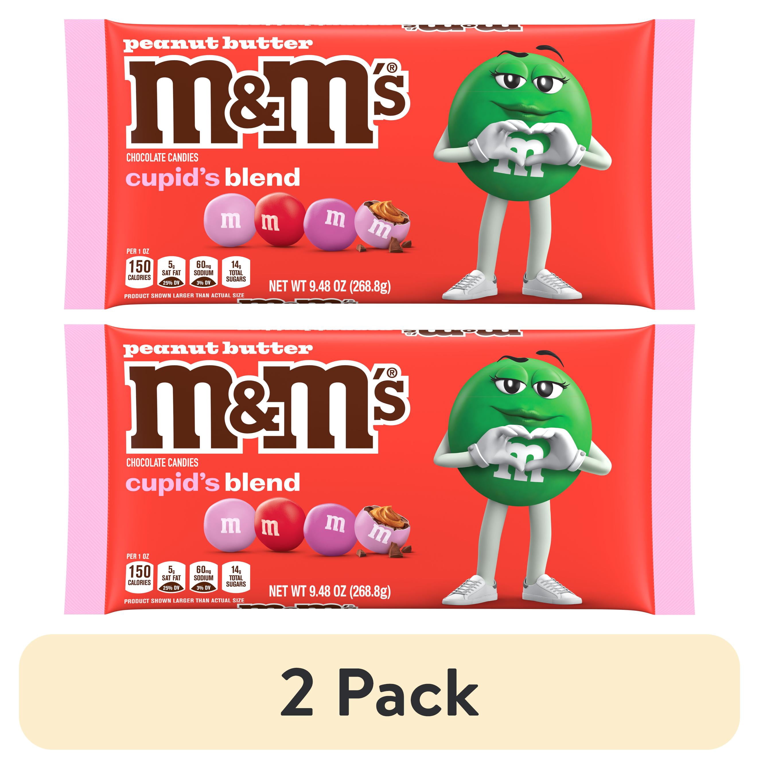 (2 pack) M&M'S Peanut Butter Milk Chocolate Cupid's Blend  Valentine's Day Candy - 9.48 oz Bag