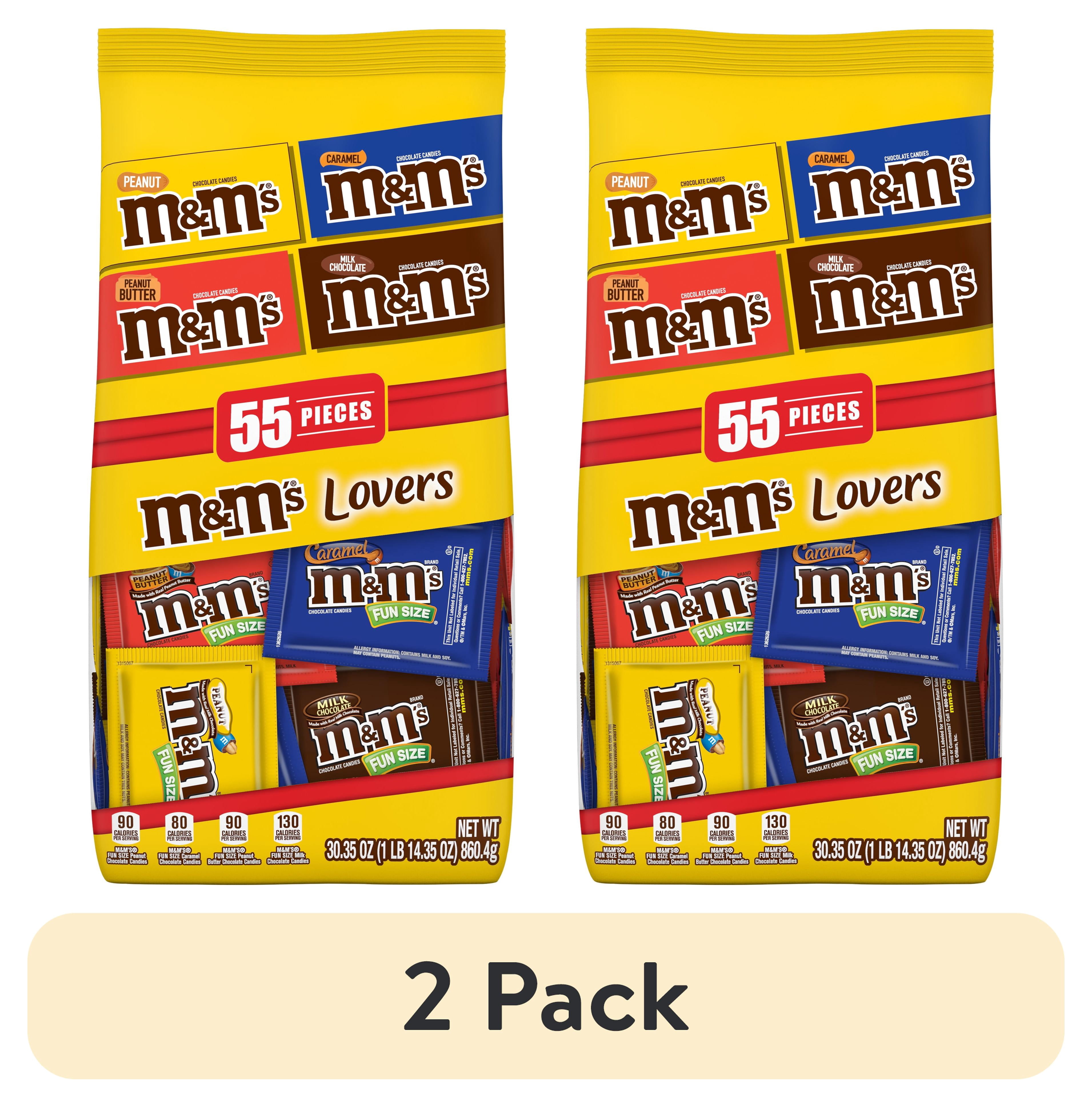 2 pack) M&M'S Lovers Chocolate Candy, Halloween FUN SIZE, 55