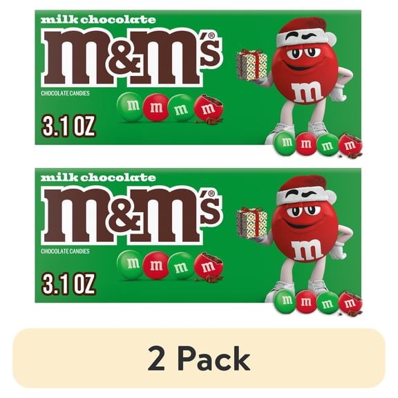 (2 pack) M&M's Milk Chocolate Christmas Candy - 3.1 oz Box