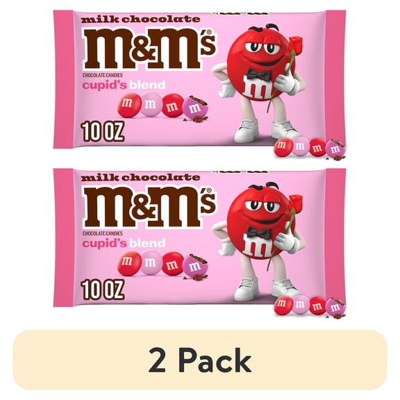 (2 pack) M&M's Milk Chocolate Cupid's Blend Valentine's Day Candy - 10 oz Bag