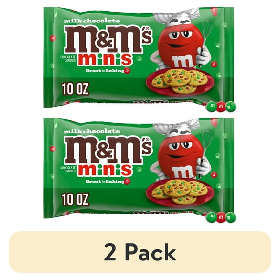 (2 pack) M&M's Minis Milk Chocolate Christmas Candy - 10 oz Bag