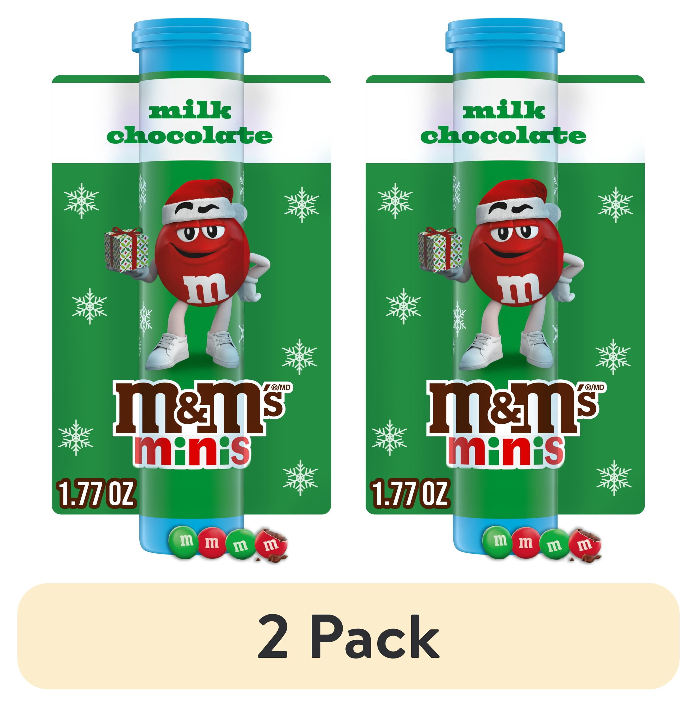 (2 pack) M&M's Minis Milk Chocolate Mega Christmas Tube - 1.77 oz