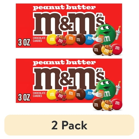 (2 pack) M&M's Peanut Butter Milk Chocolate Candy Theater Box - 3 oz Box