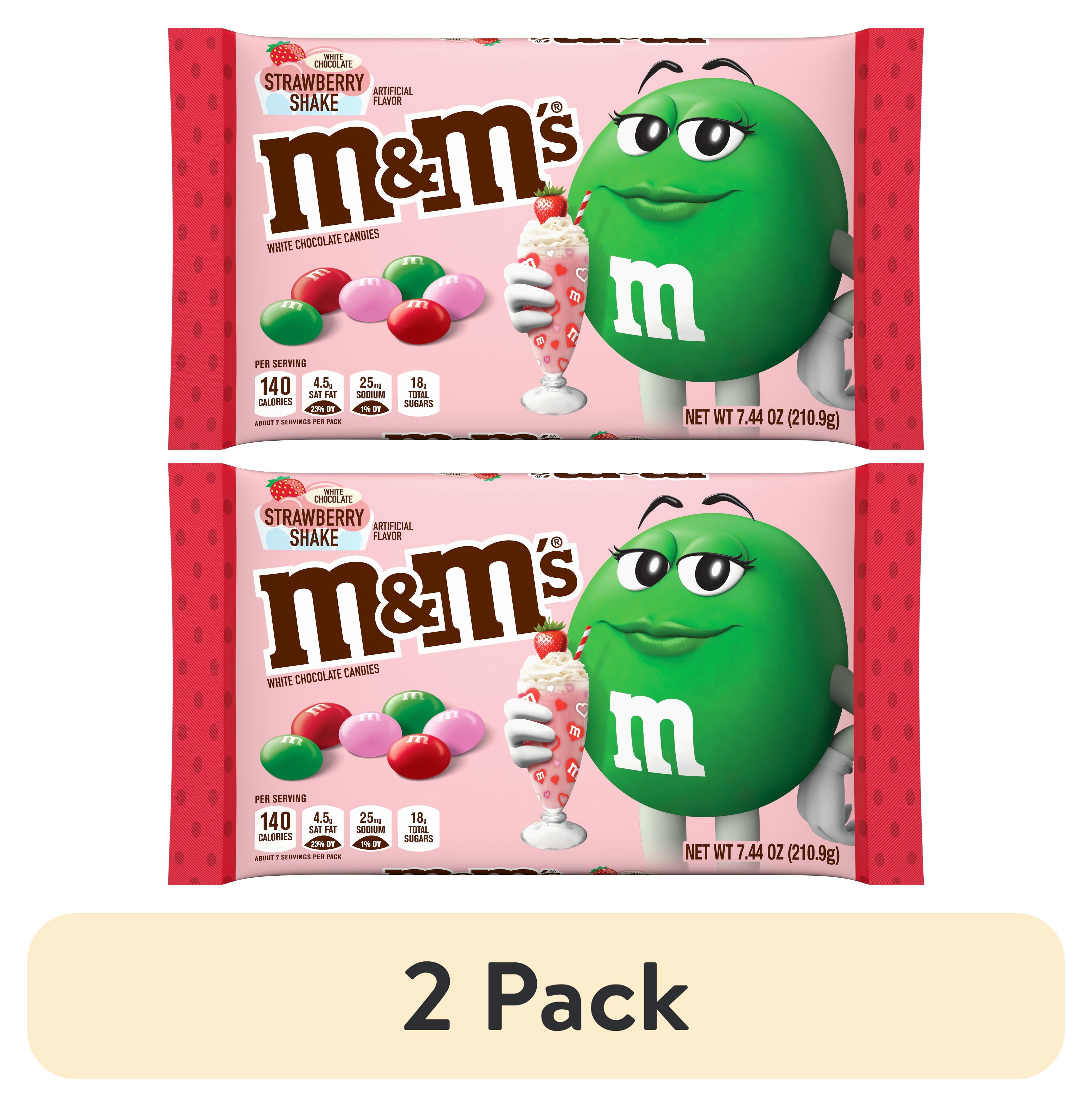 (2 pack) M&M's White Chocolate Strawberry Shake Valentines Candy - 7.44 oz Bag