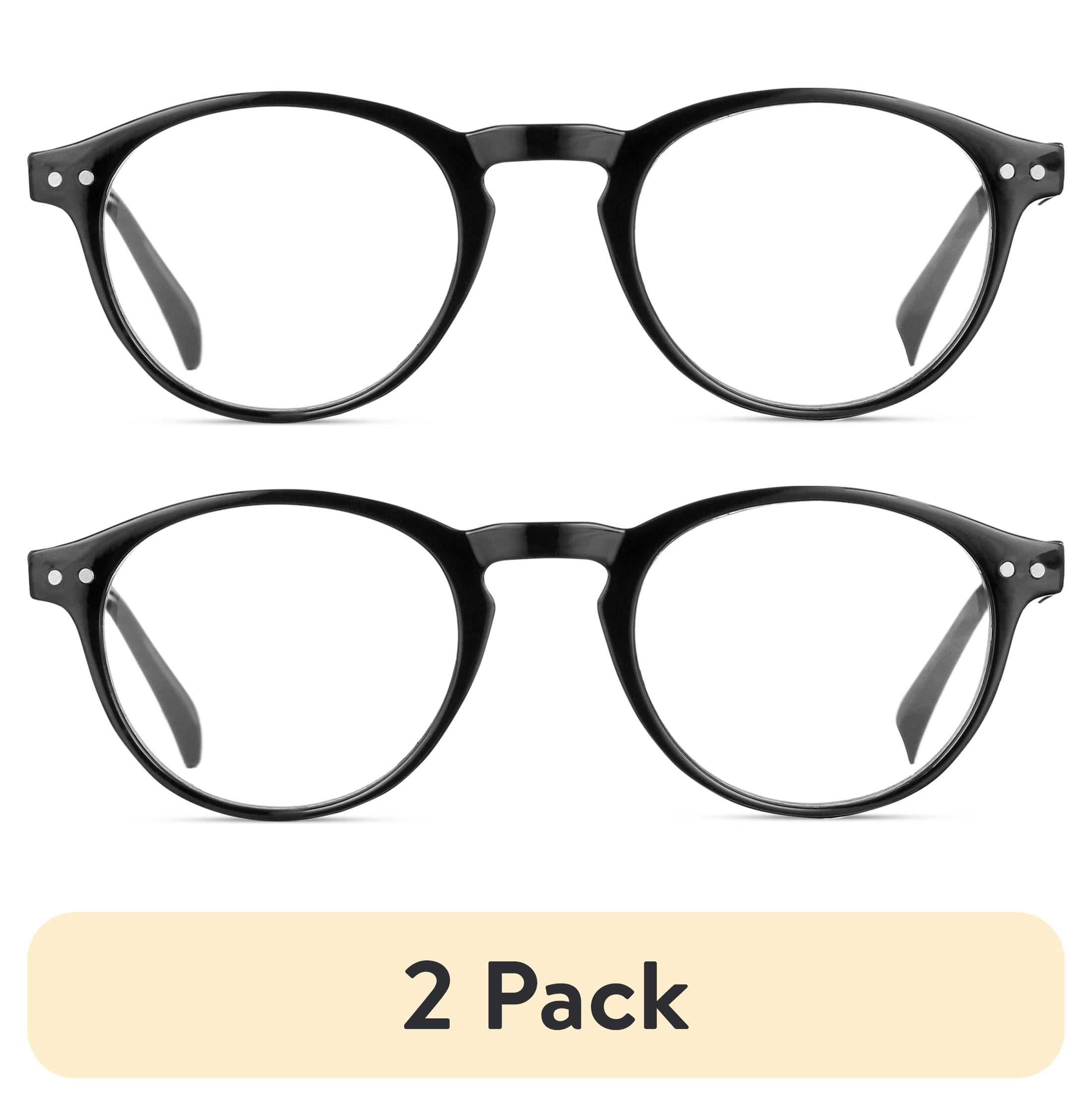 (2 pack) M Readers Innovation Dusk Black +1.50 Reading Glasses with Case