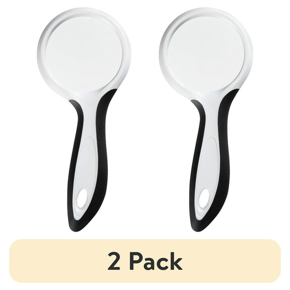 (2 pack) M+ Unisex 3x Plastic Magnifying Glass, 3x Magnification