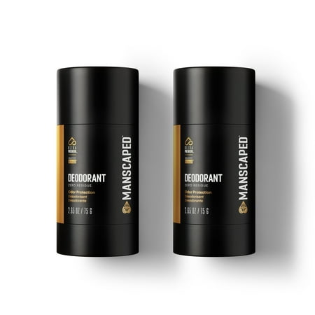 (2 pack) MANSCAPED® Aluminum Free Men's Deodorant, Refined® Fragrance for Under Arm Odor Protection, 2.65 oz Stick