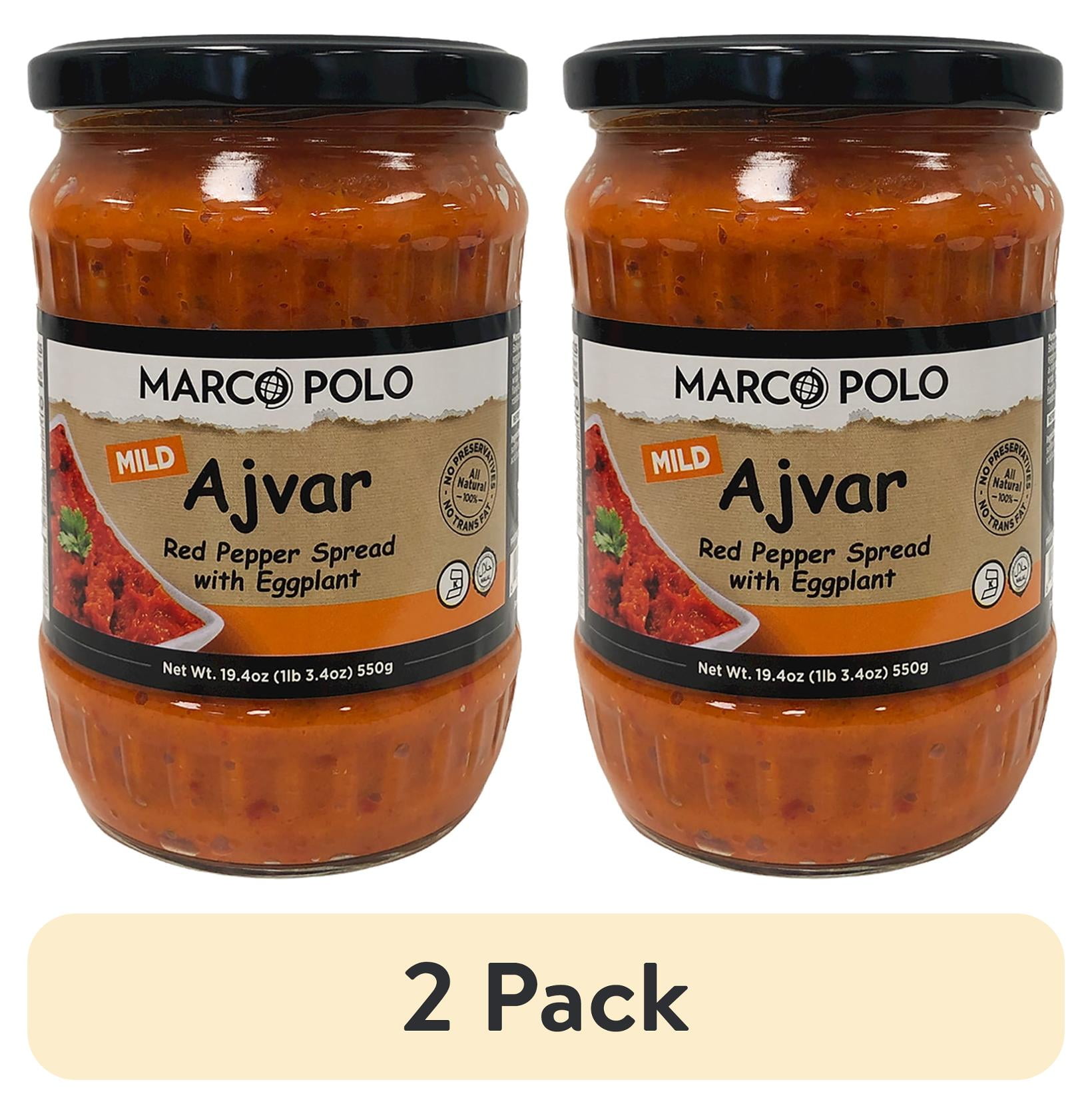 (2 pack) MARCO POLO Mild Ajvar Red Pepper Spread 19.3 oz