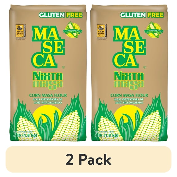 (2 pack) Maseca Nixtamasa Instant Corn Masa Flour, 4 Lb Bag