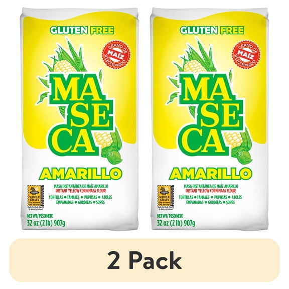 (2 pack) MASECA Yellow Instant Corn Masa Flour 2 Lb Bag