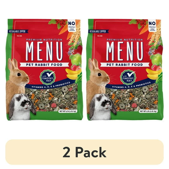 (2 pack) Vitakraft MENU Premium Rabbit Food 4 lb Bag