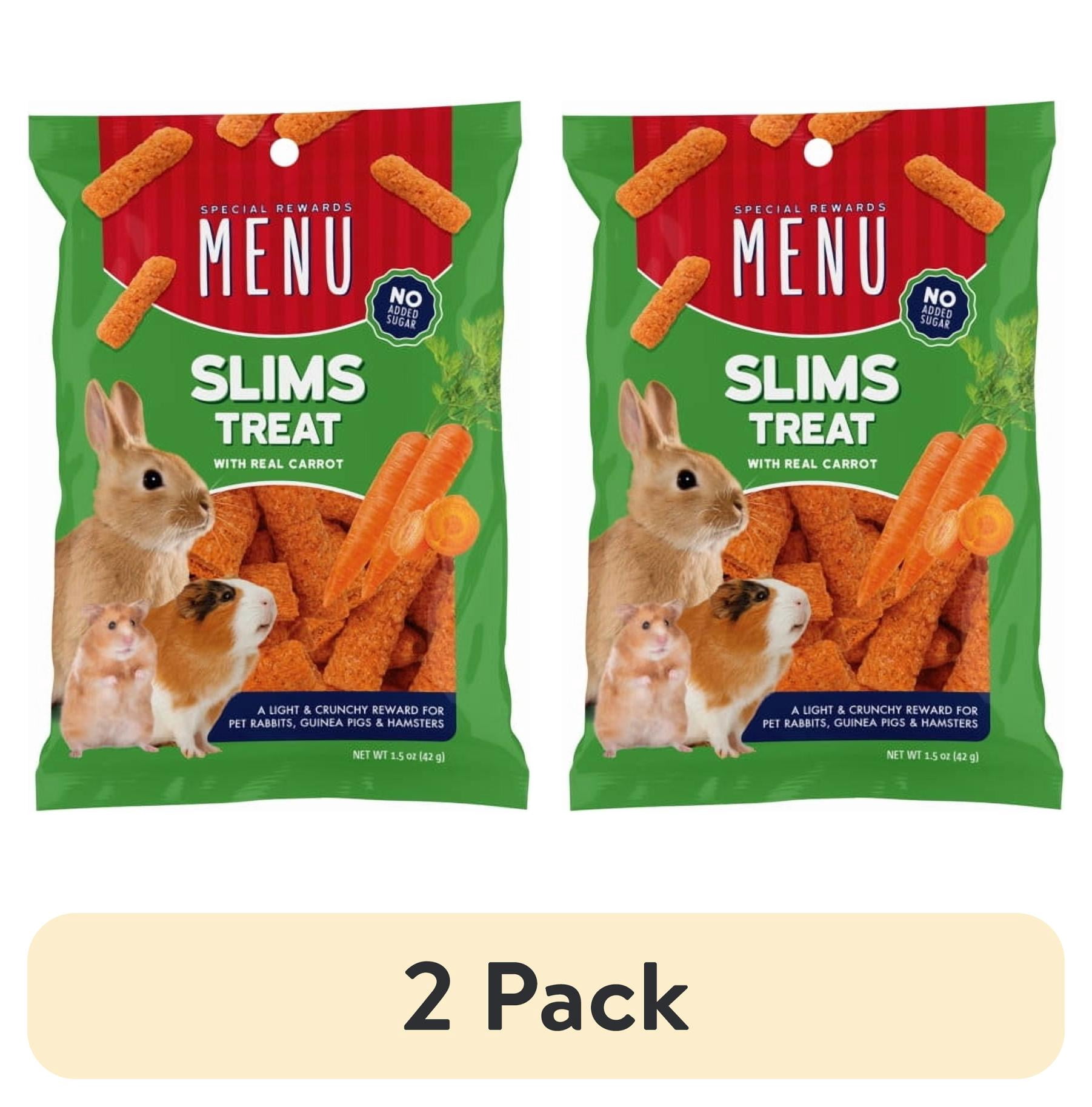 (2 pack) MENU SLIMS with CARROT TREAT for PET RABBITS, GUINEA PIGS and HAMSTERS 1.5OZ
