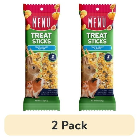 (2 pack) MENU Treat Sticks for Guinea Pig Fruit & Honey Flvr 3.5oz–2 Sticks