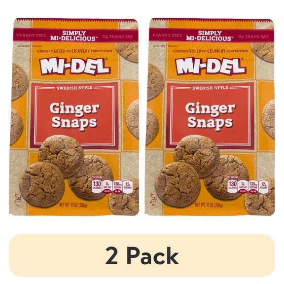 (2 pack) MI-DEL COOKIES, SWEDISH STYLE GINGER SNAPS, 10 OZ.