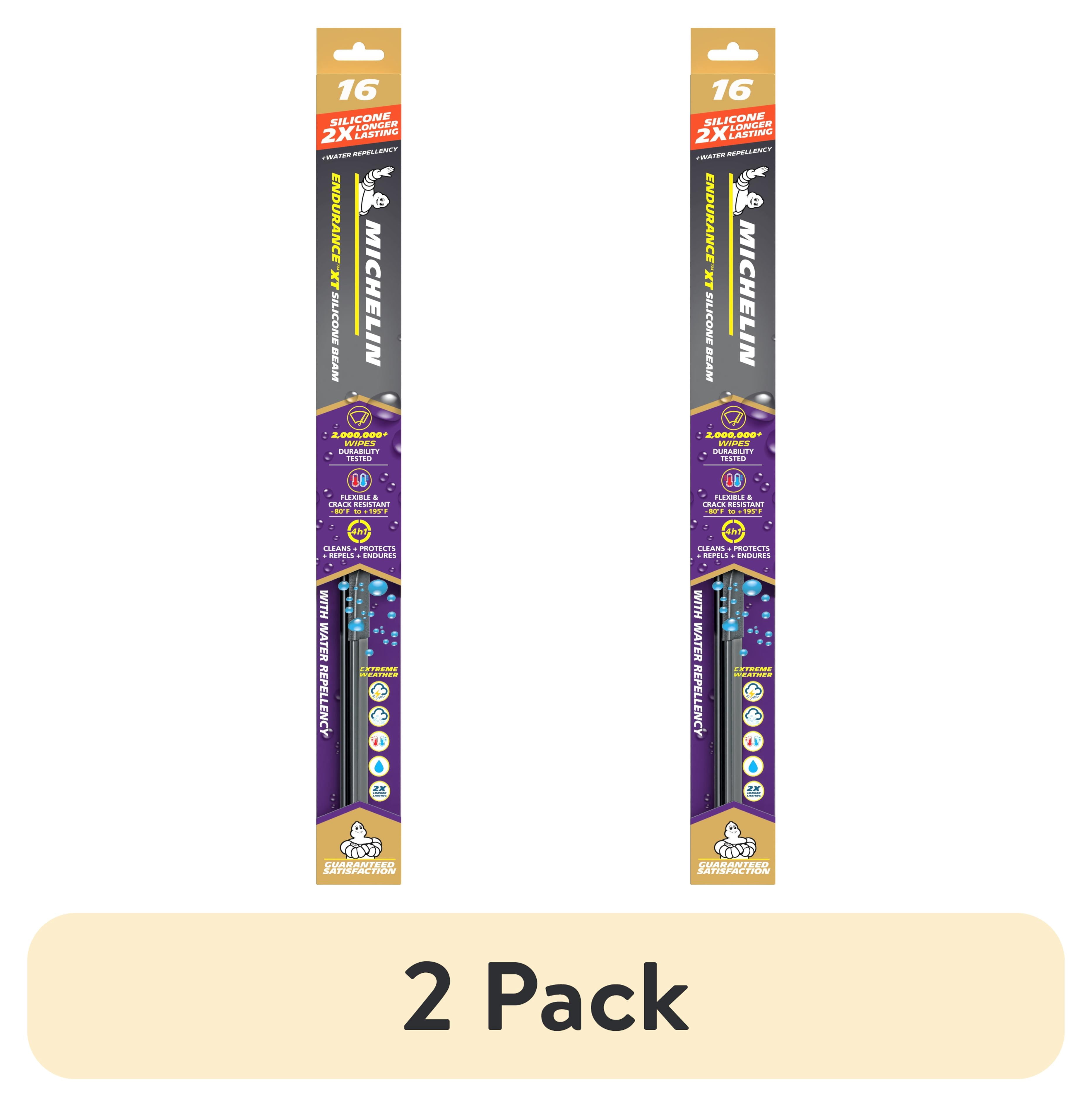 (2 pack) MICHELIN® Endurance XT 16" Silicone + Water Repellency Beam Windshield Wiper Blade