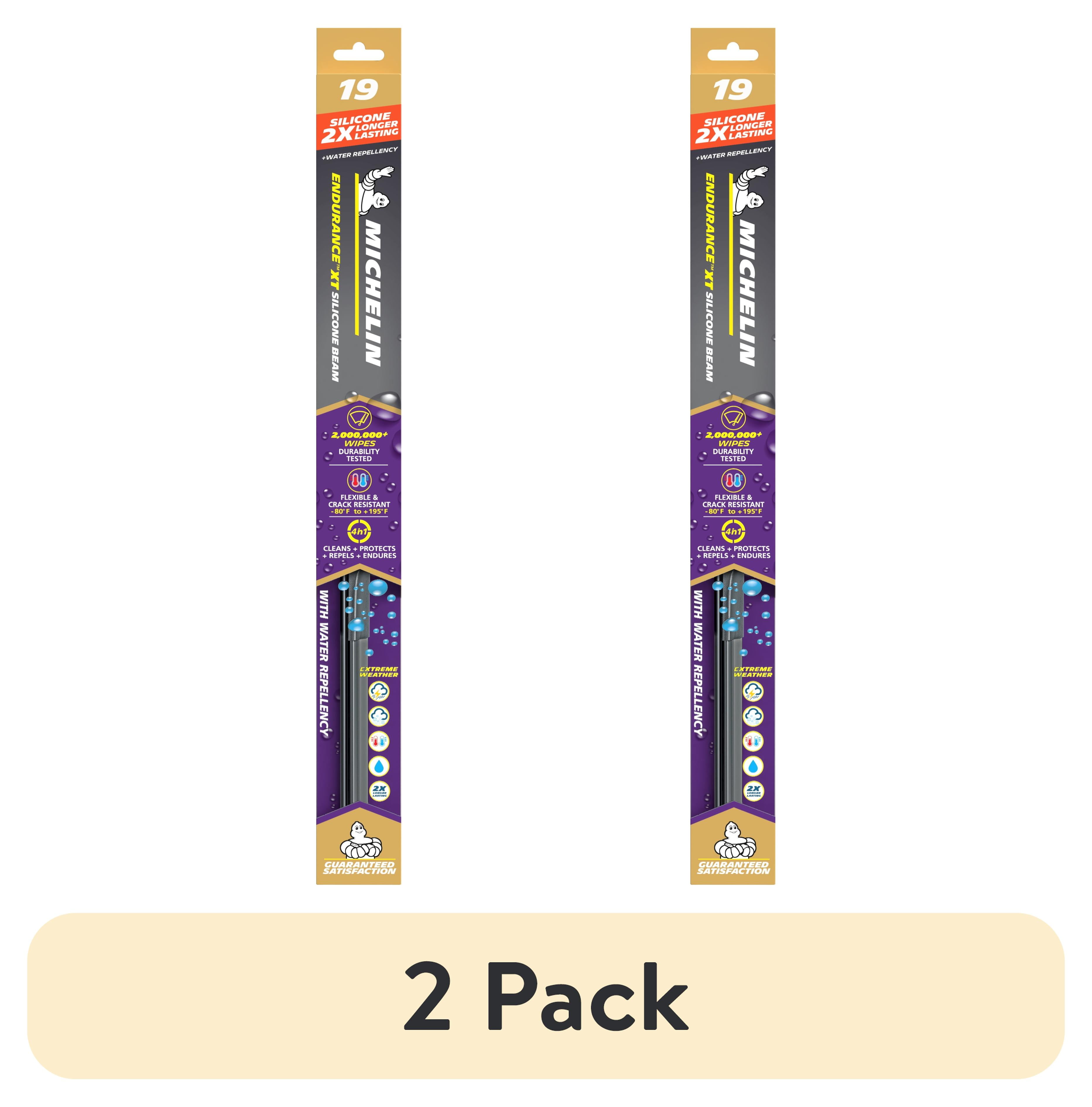 (2 pack) MICHELIN® Endurance XT 19" Silicone + Water Repellency Beam Windshield Wiper Blade