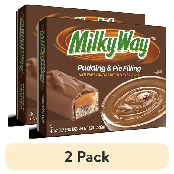 (2 pack) MILKY WAY Milk Chocolate Pudding & Pie Filling, Fat-Free, 3.03 oz, Box