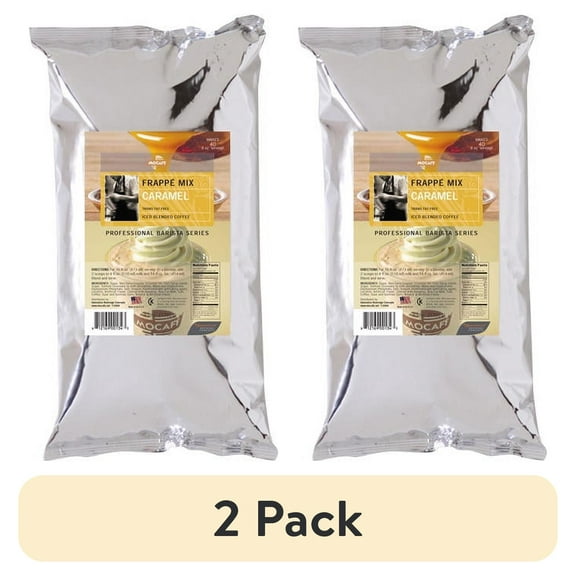 (2 pack) MOCAFE Frappe Caramel Ice Blended Coffee, 3-Pound Bag Instant Frappe Mix, Coffee House Style Blended Drink Used in Coffe