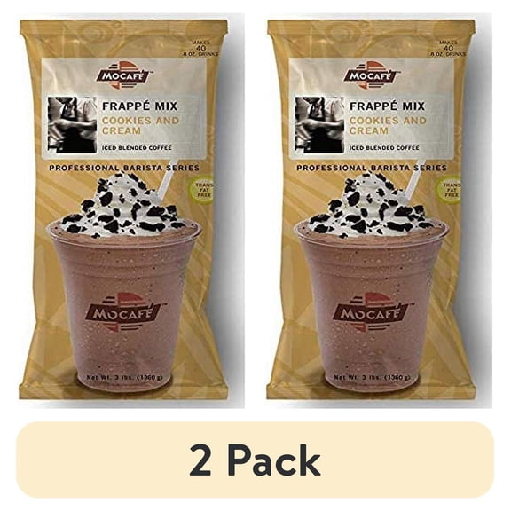 (2 pack) MOCAFE Frappe Cookies & Cream, Ice Blended Coffee, 3-Pound Bag