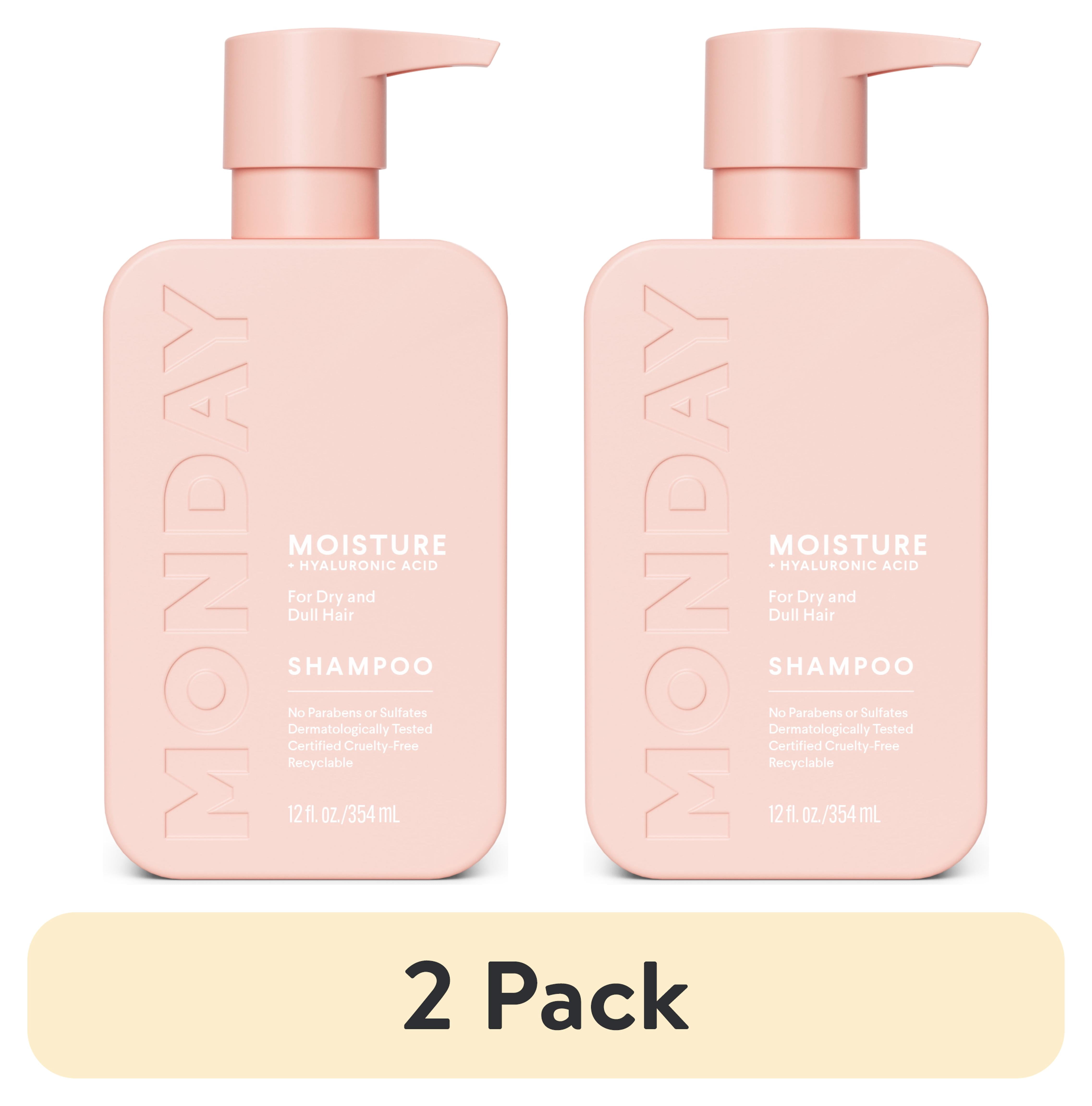 (2 pack) MONDAY Haircare Moisture Shampoo, Hydration Boost Dry Hair, Hyaluronic Acid Shea Butter 11.98 Fl Oz