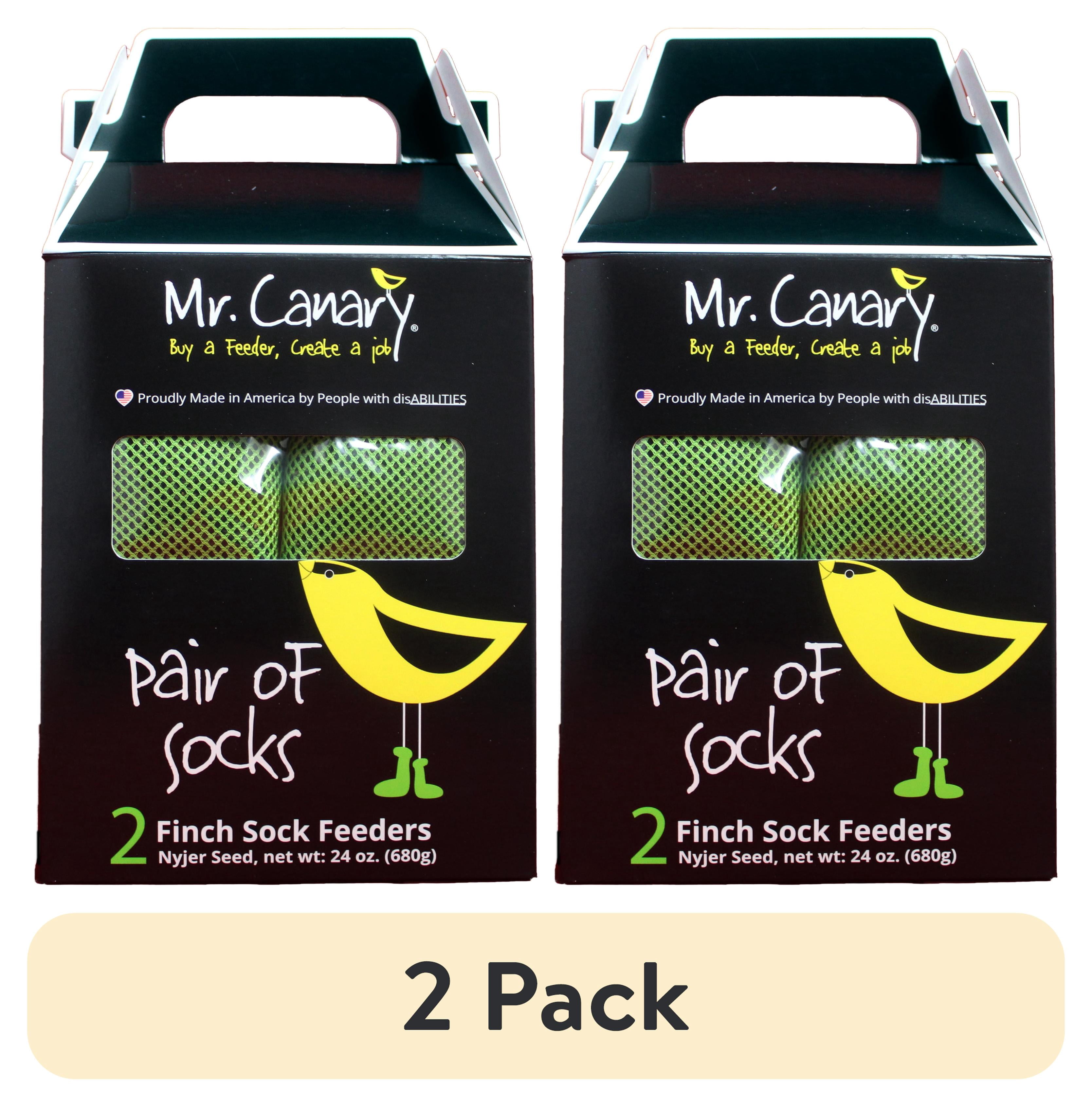 (2 pack) Mr. Canary 'Pair of Socks' Finch Sock Feeders, 12oz Nyjer Seed Each (2 pack)