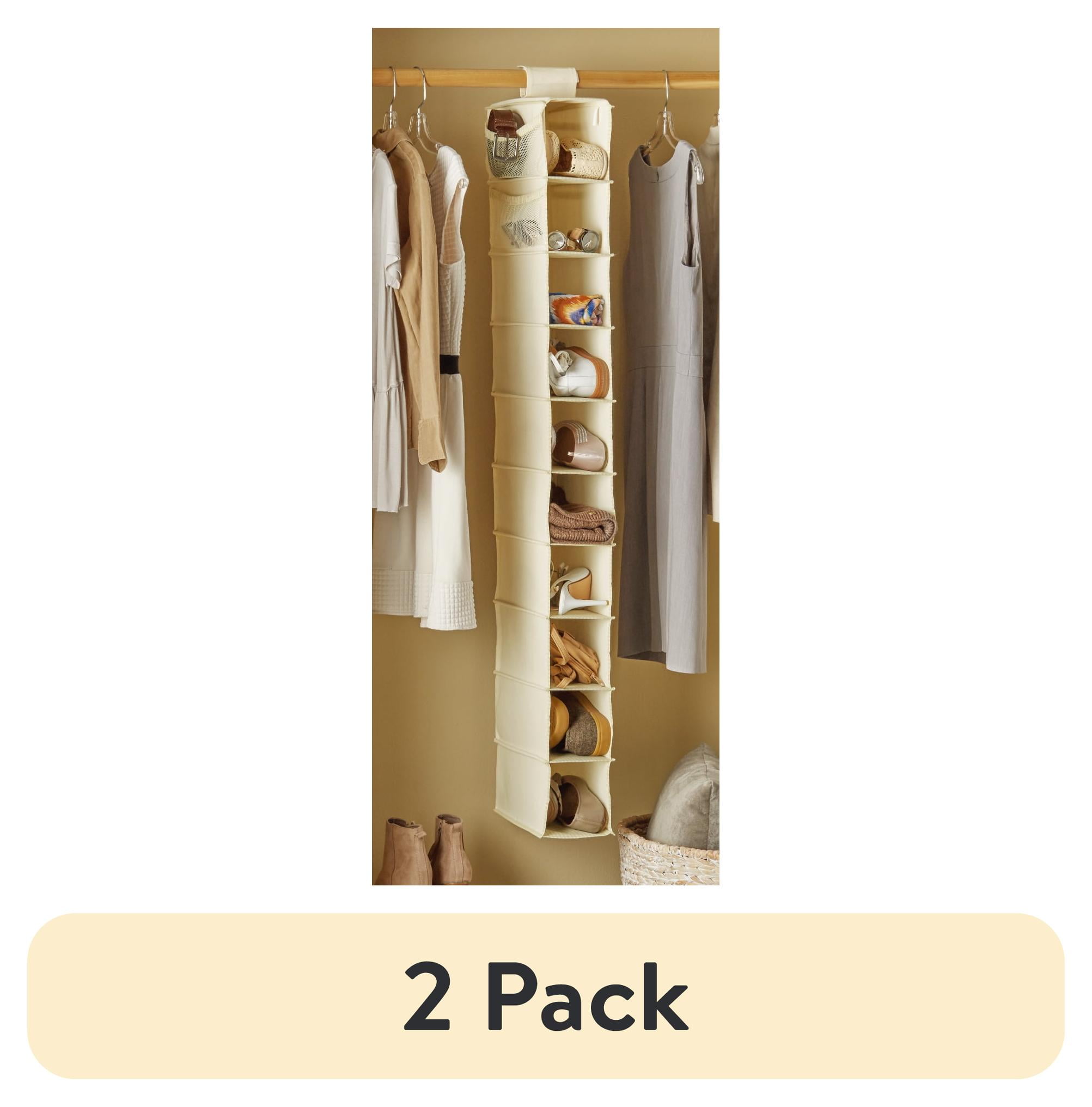 m’s closet Mainstays 10 Shelf Canvas Hanging Closet Organizer, Durable Fabric