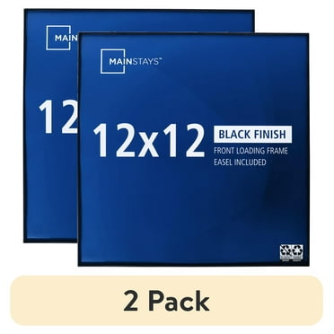 (2 pack) MS 12x12 Front Loading Tabletop/Wall Picture Frame, Black