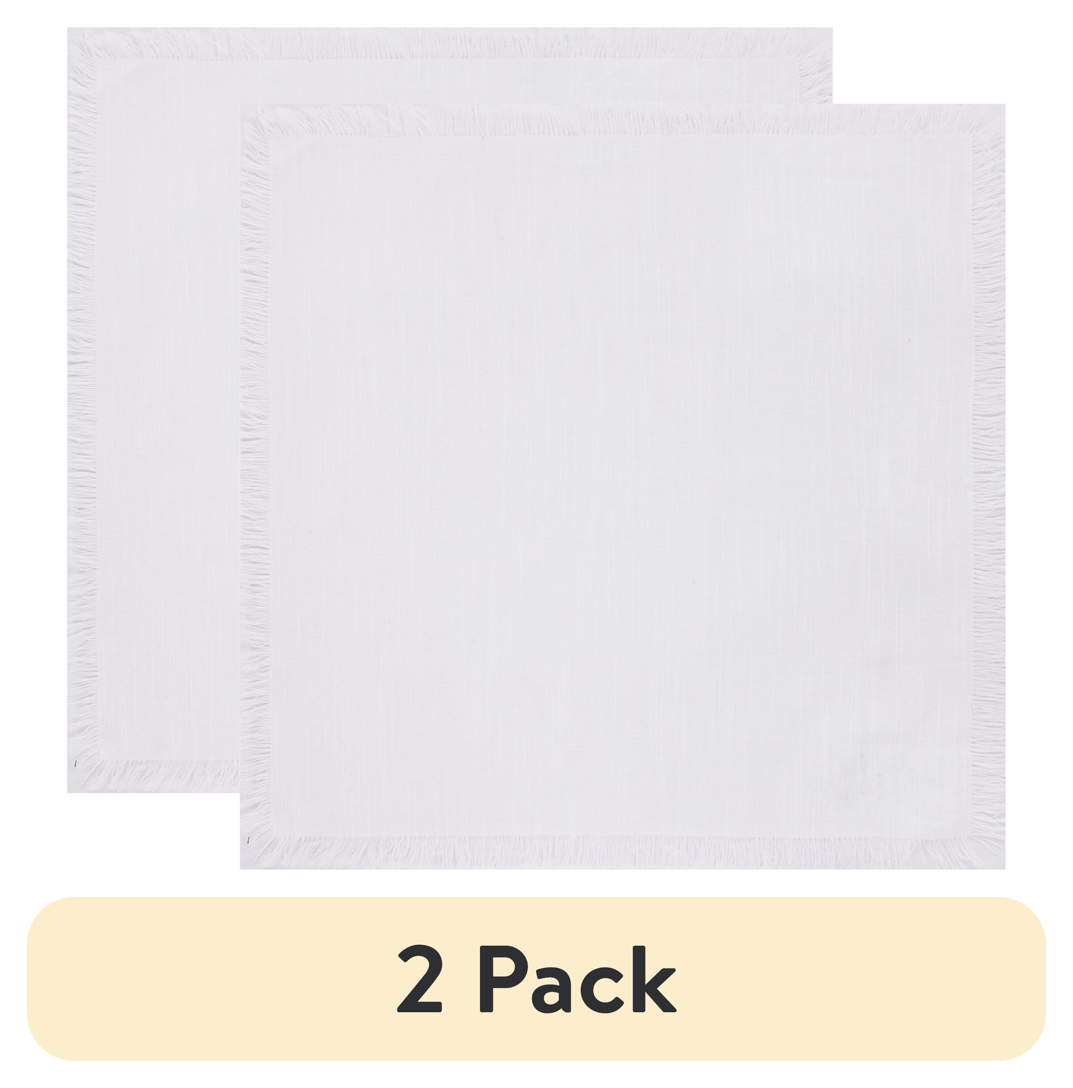 (2 pack) Mainstays 4 Pack Solid White Napkin Set - 18" x 18" - 100% Cotton