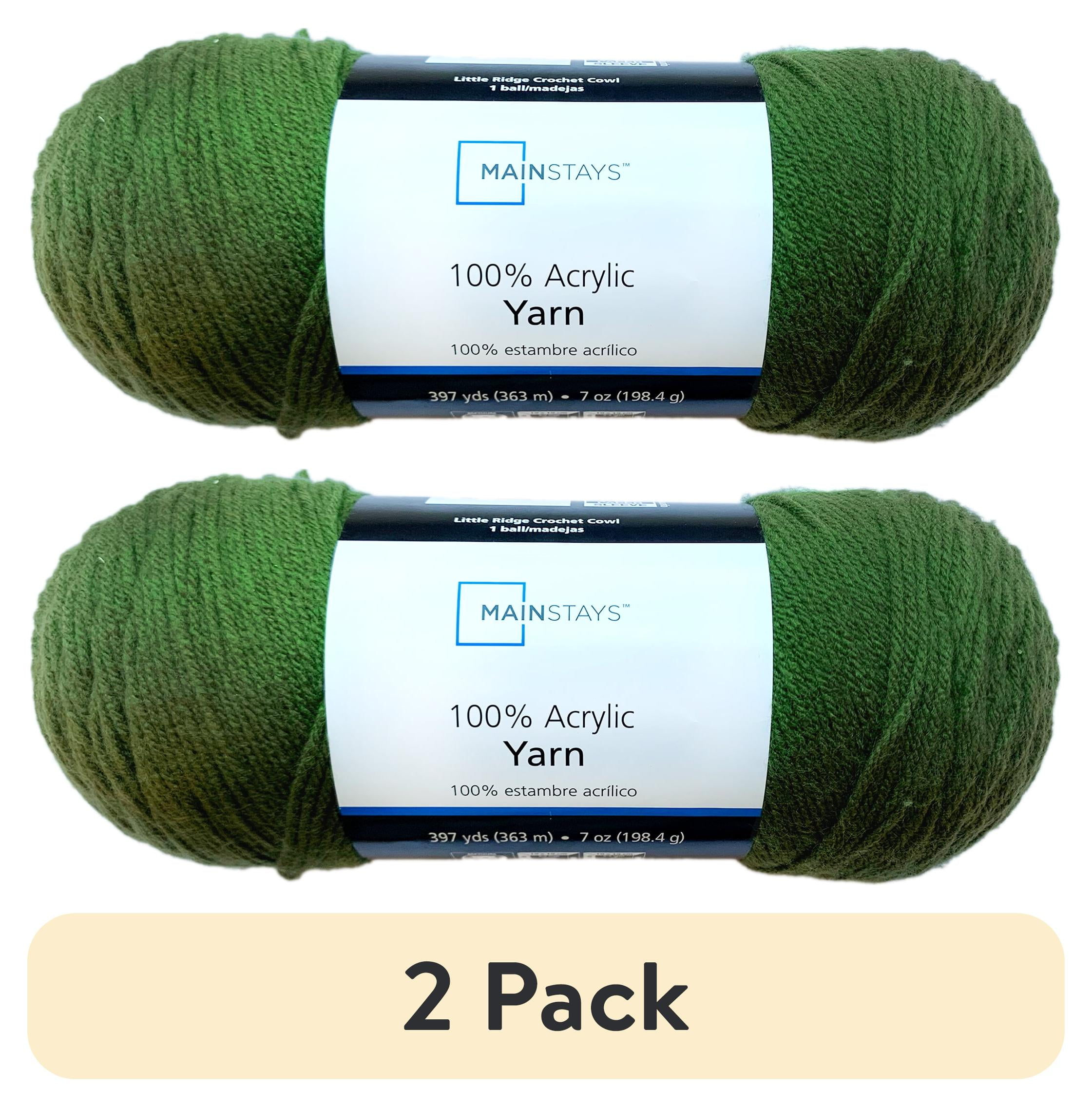 (2 pack) Mainstays Medium Acrylic Sea Turtle Green Yarn, 397 yd