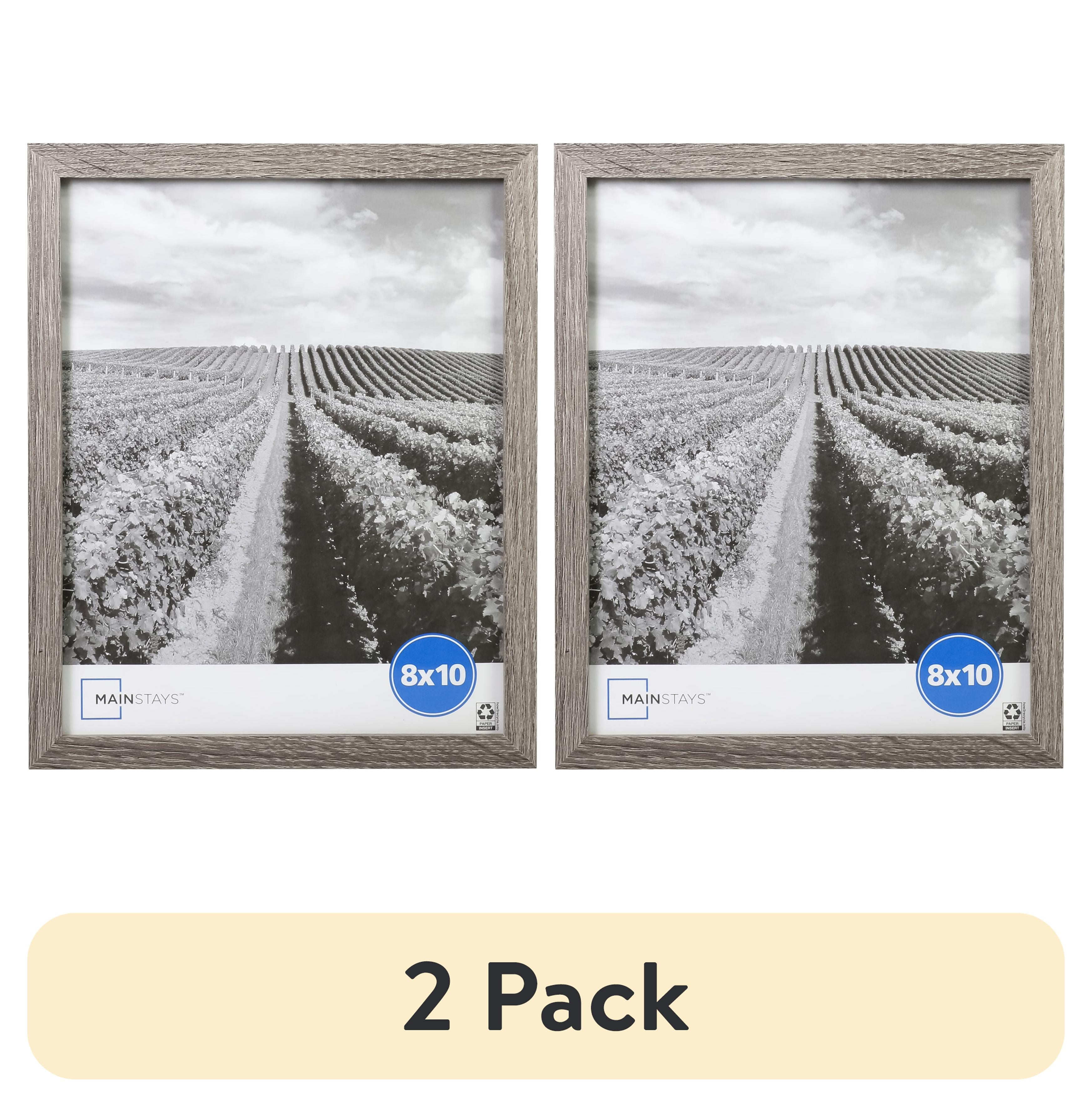 (2 pack) Mainstays 8x10 Rustic Gray Picture Frame for Tabletop & Wall Display