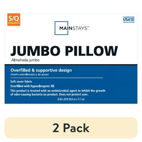 (2 pack) Mainstays Mega Bed Pillow, Standard/Queen