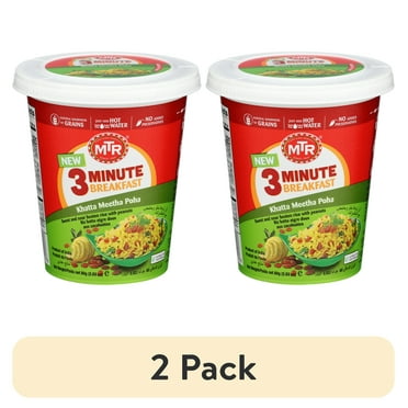 (2 pack) MTR brand, Khatta Meetha Poha Breakfast Cups, 2.82 oz