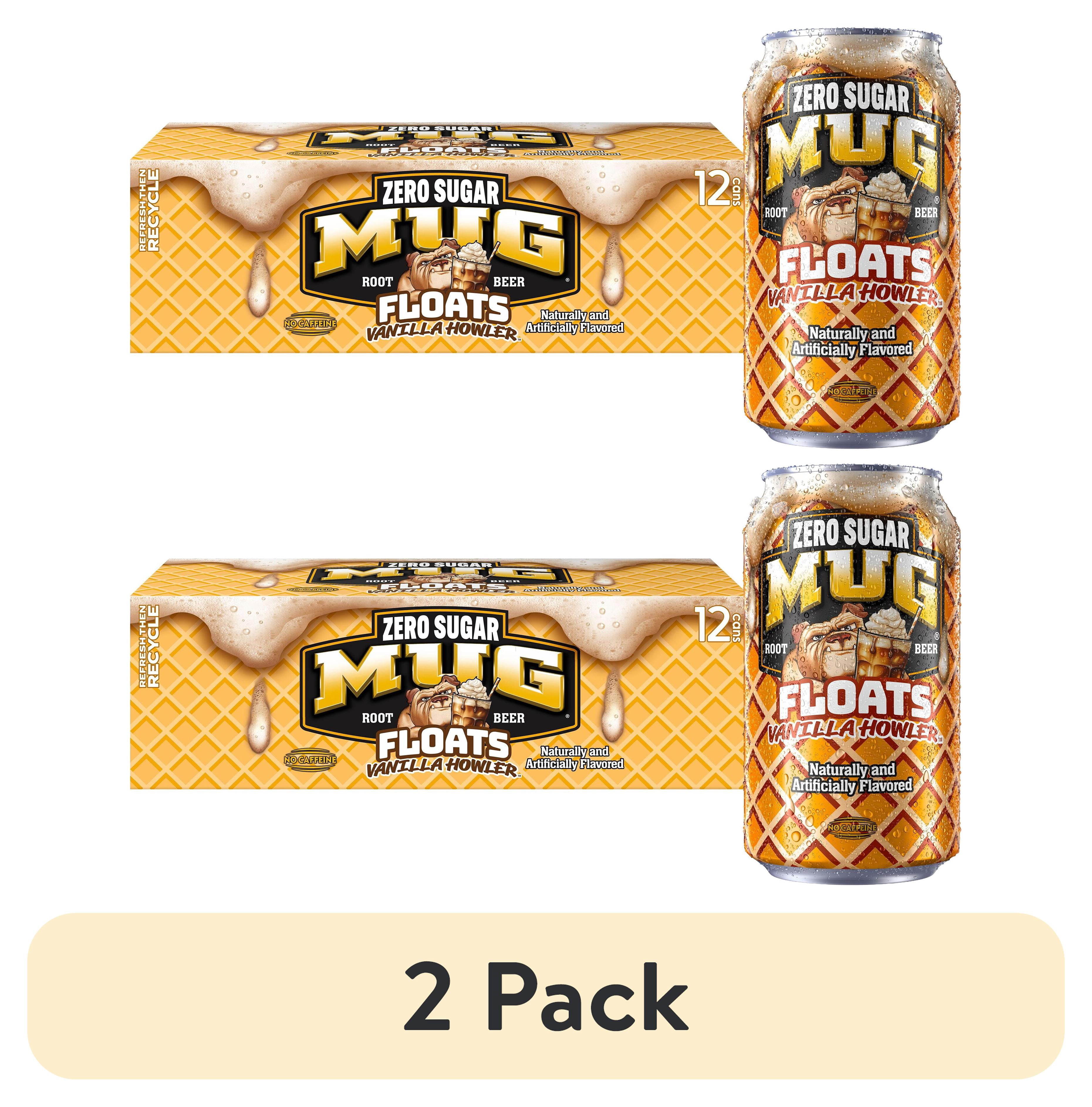 MUG Floats Vanilla Howler Zero Sugar Soda Pop, 12 fl oz, 12 Pack