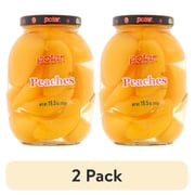 (2 pack) Polar Sliced Peaches in Light Syrup, 20 oz Glass Jar