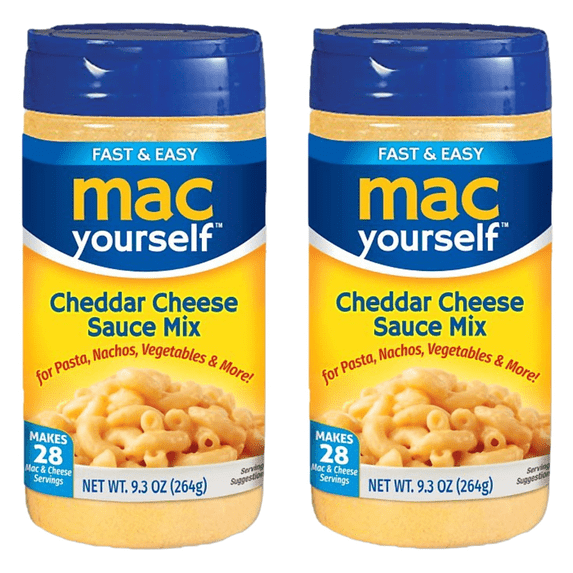 (2 pack) Mac Yourself - Delicious Cheddar Cheese Powder for Macaroni, Nachos, Veggies and More, 9.3 oz