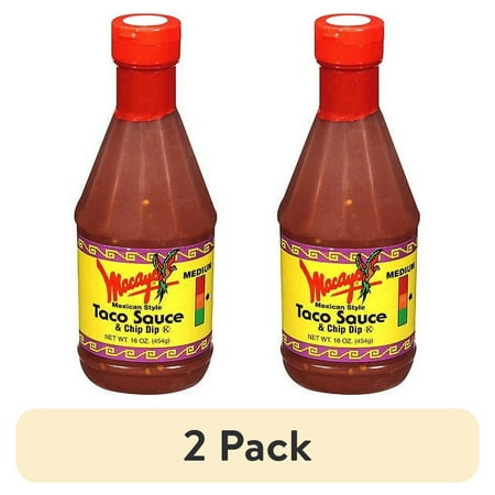 (2 pack) Macayo's Mexican Foods Medium Taco Sauce & Chip Dip, 16oz